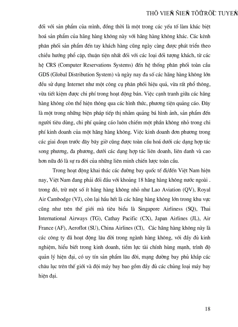 image for page Việc Vận dụng marketing vào thực tiễn kinh doanh của hãng hàng không quốc gia việt nam