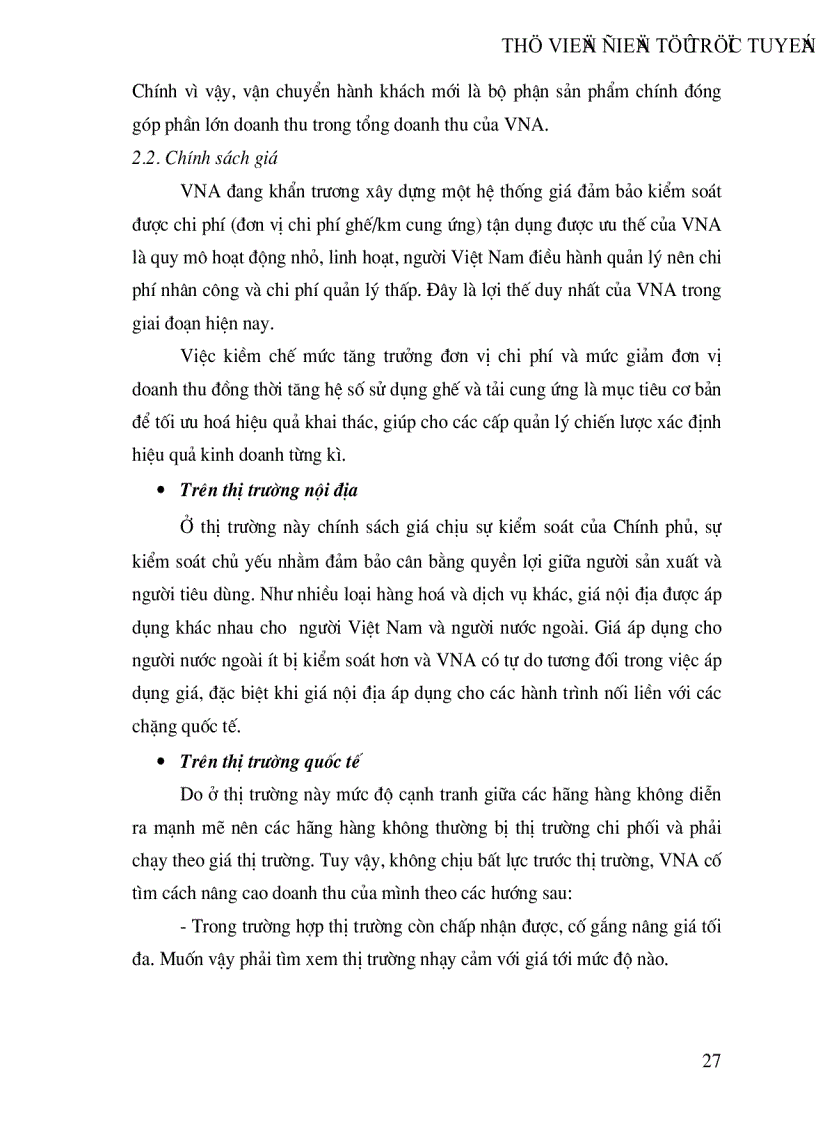 image for page Việc Vận dụng marketing vào thực tiễn kinh doanh của hãng hàng không quốc gia việt nam