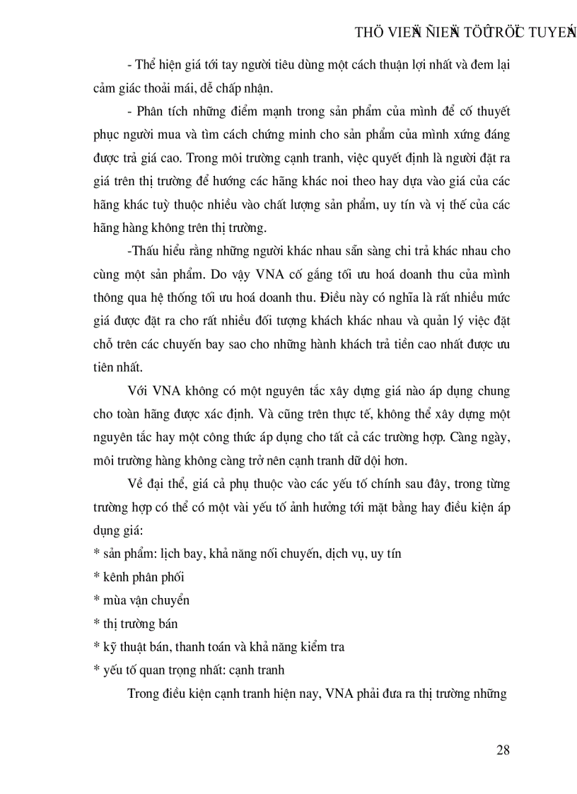 image for page Việc Vận dụng marketing vào thực tiễn kinh doanh của hãng hàng không quốc gia việt nam