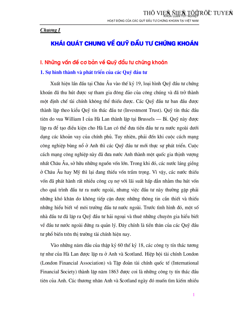 image for page Hoạt động của các Quỹ đầu tư chứng khoán tại Việt Nam