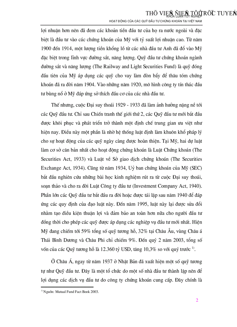 image for page Hoạt động của các Quỹ đầu tư chứng khoán tại Việt Nam