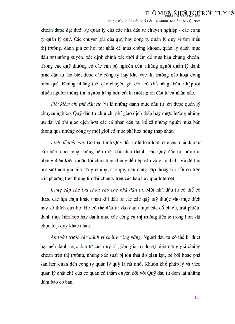 image for page Hoạt động của các Quỹ đầu tư chứng khoán tại Việt Nam