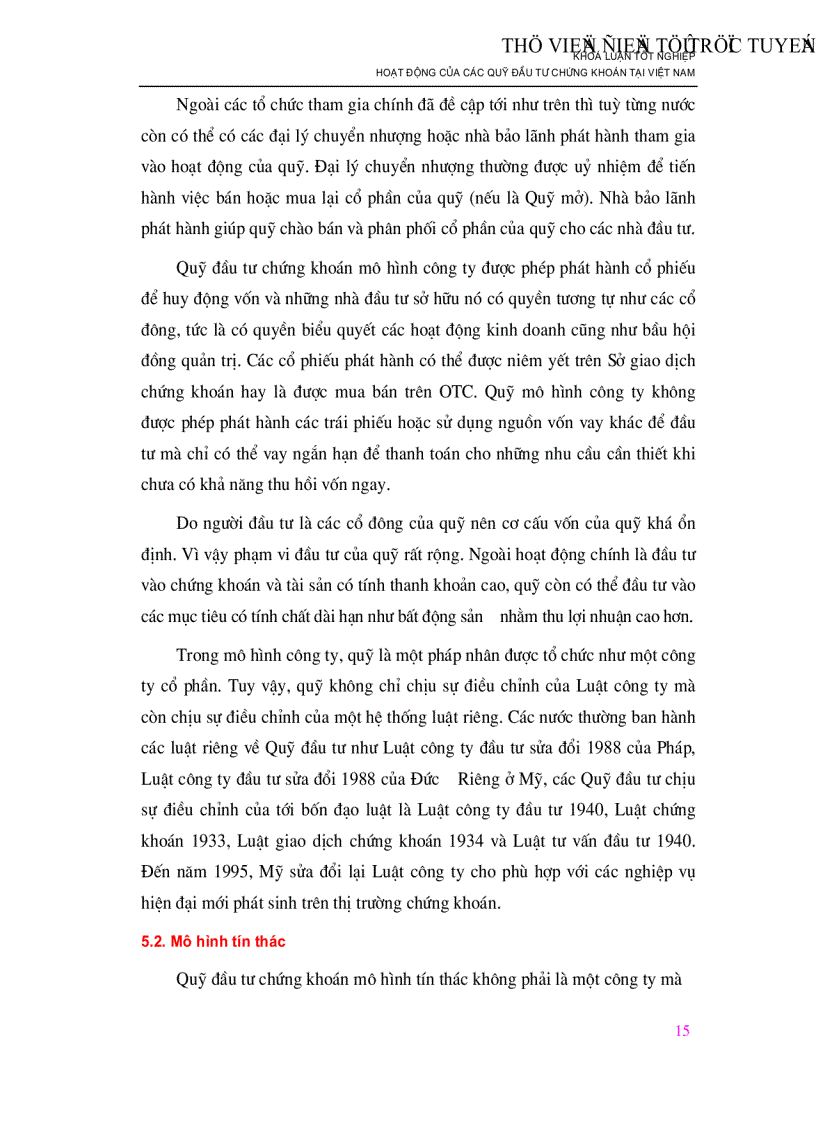 image for page Hoạt động của các Quỹ đầu tư chứng khoán tại Việt Nam