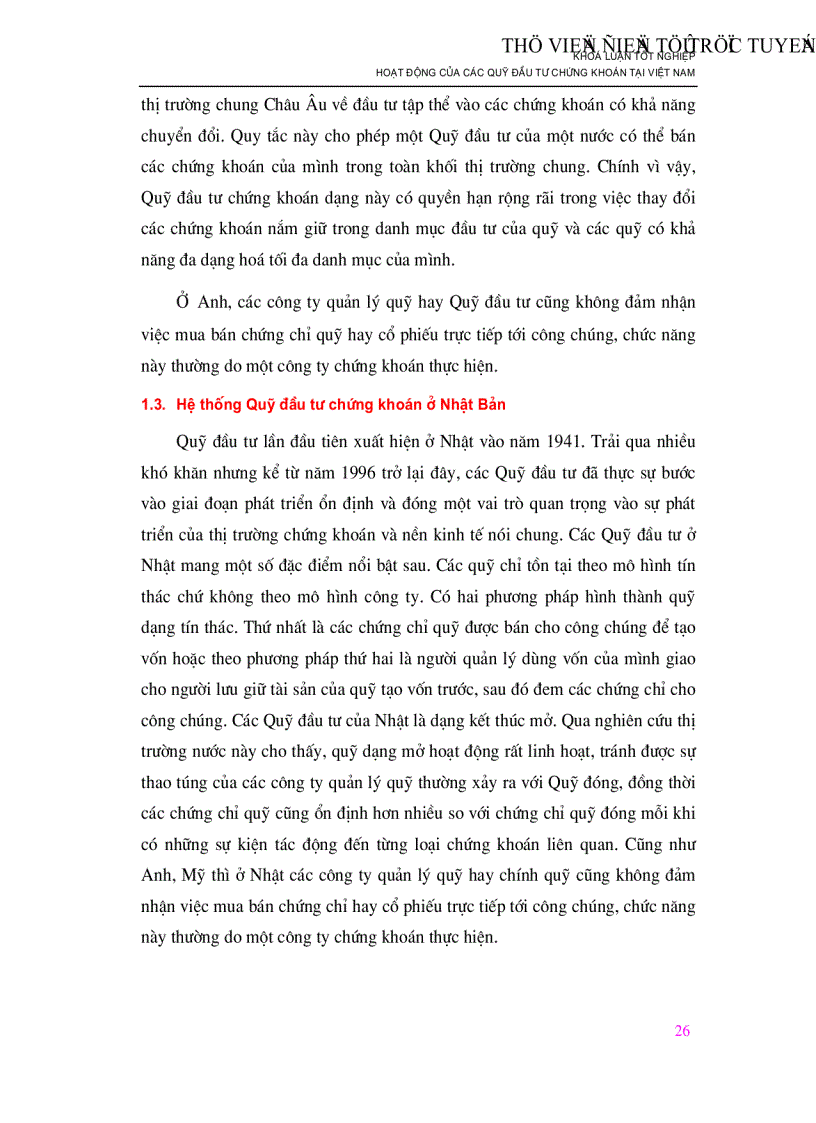 image for page Hoạt động của các Quỹ đầu tư chứng khoán tại Việt Nam