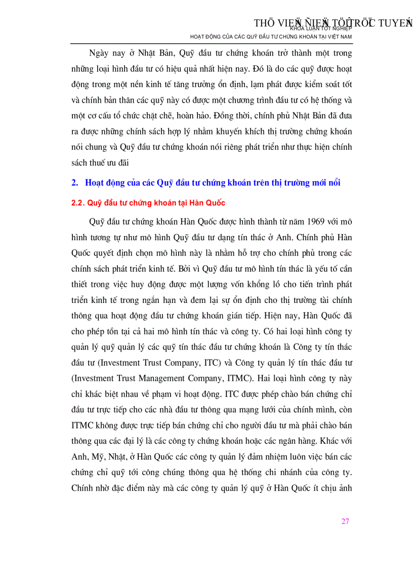 image for page Hoạt động của các Quỹ đầu tư chứng khoán tại Việt Nam