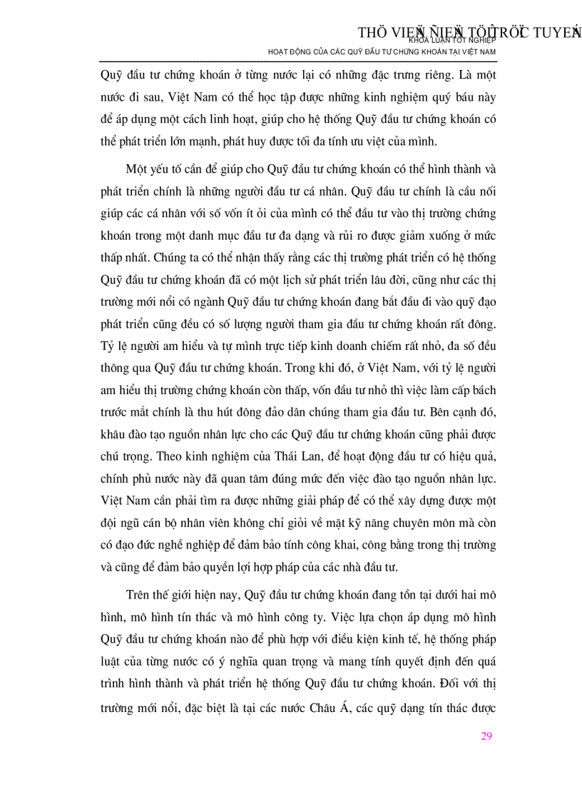 image for page Hoạt động của các Quỹ đầu tư chứng khoán tại Việt Nam