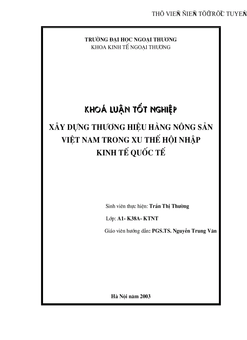 image for page Xây dựng thương hiệu hàng nông sản Việt Nam trong xu thế hội nhập kinh tế quốc tế