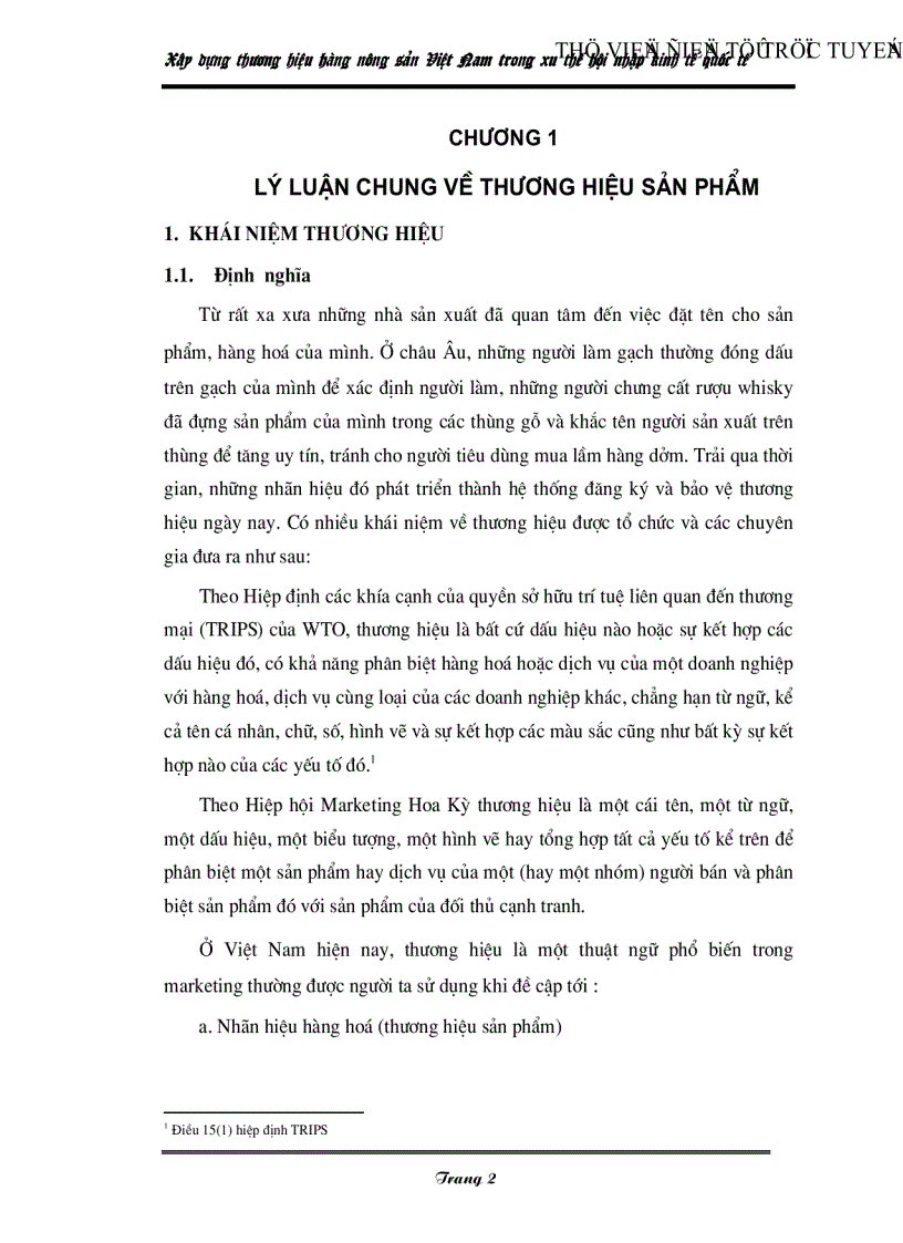 image for page Xây dựng thương hiệu hàng nông sản Việt Nam trong xu thế hội nhập kinh tế quốc tế