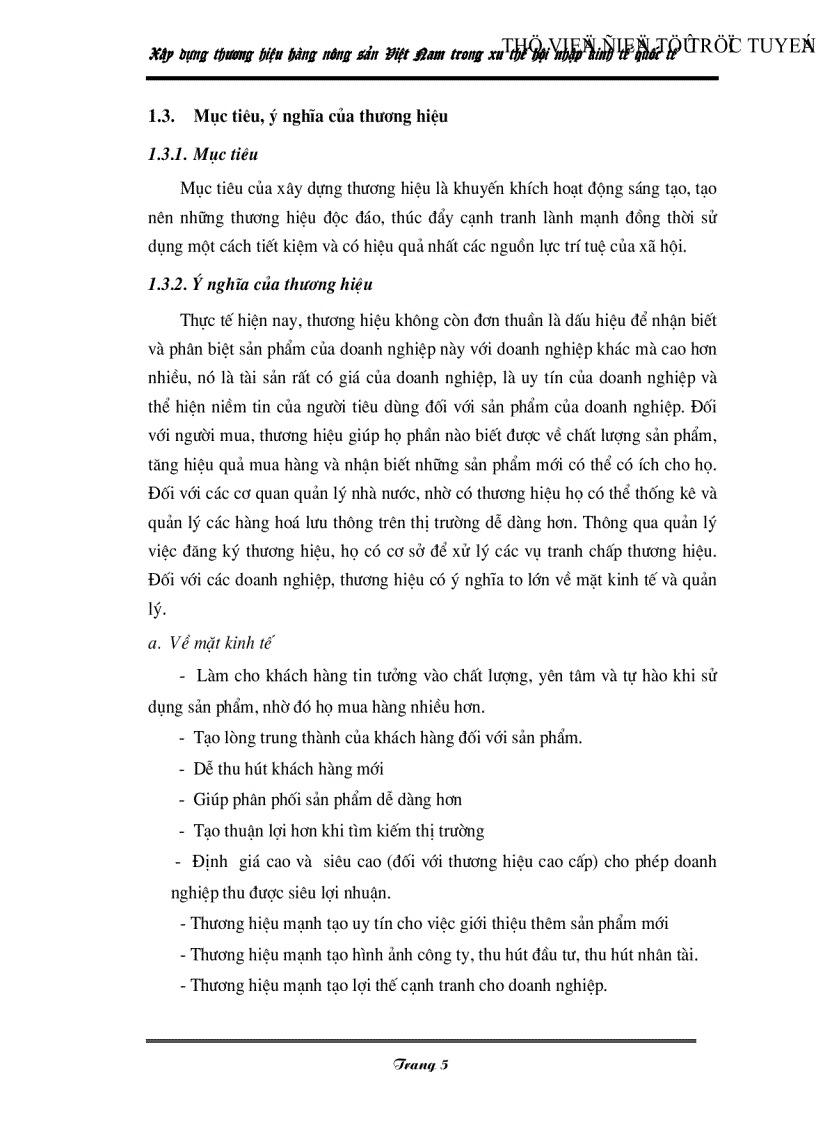 image for page Xây dựng thương hiệu hàng nông sản Việt Nam trong xu thế hội nhập kinh tế quốc tế