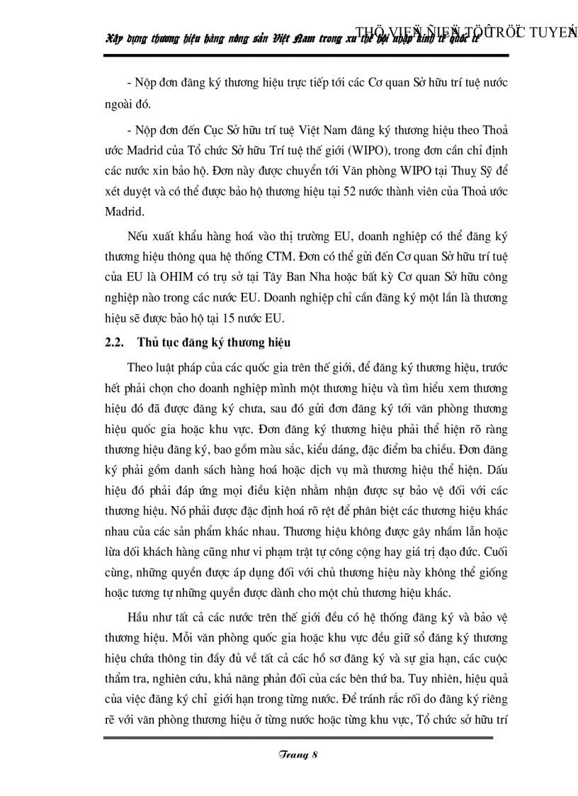 image for page Xây dựng thương hiệu hàng nông sản Việt Nam trong xu thế hội nhập kinh tế quốc tế