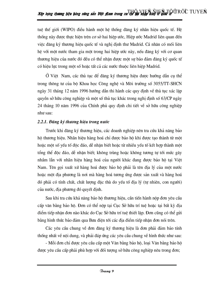 image for page Xây dựng thương hiệu hàng nông sản Việt Nam trong xu thế hội nhập kinh tế quốc tế