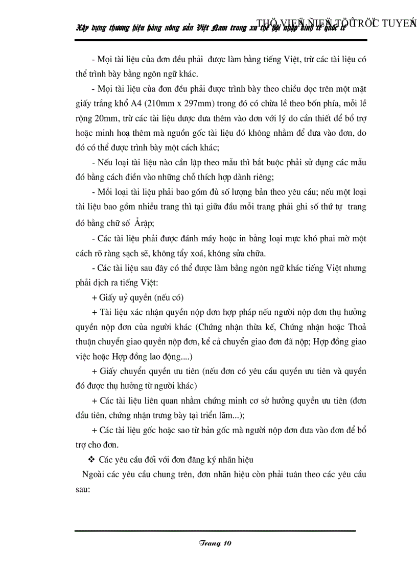 image for page Xây dựng thương hiệu hàng nông sản Việt Nam trong xu thế hội nhập kinh tế quốc tế