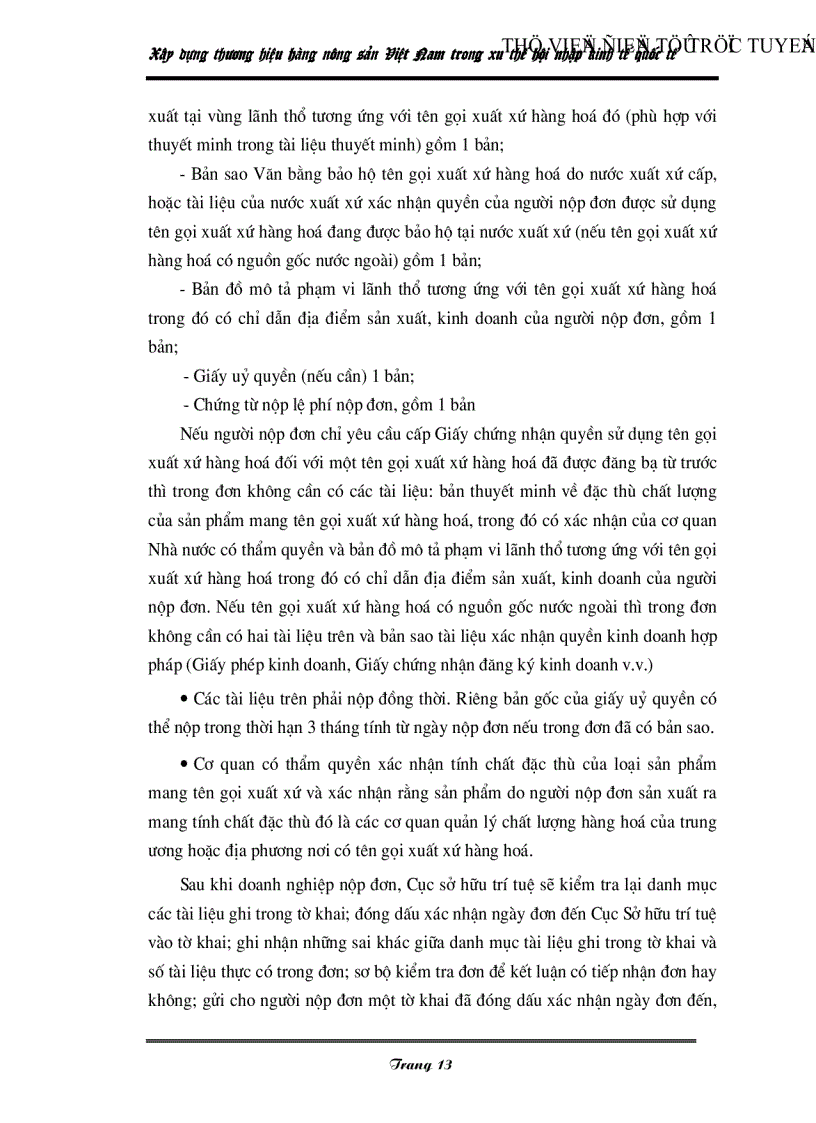 image for page Xây dựng thương hiệu hàng nông sản Việt Nam trong xu thế hội nhập kinh tế quốc tế