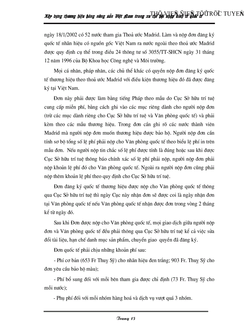 image for page Xây dựng thương hiệu hàng nông sản Việt Nam trong xu thế hội nhập kinh tế quốc tế