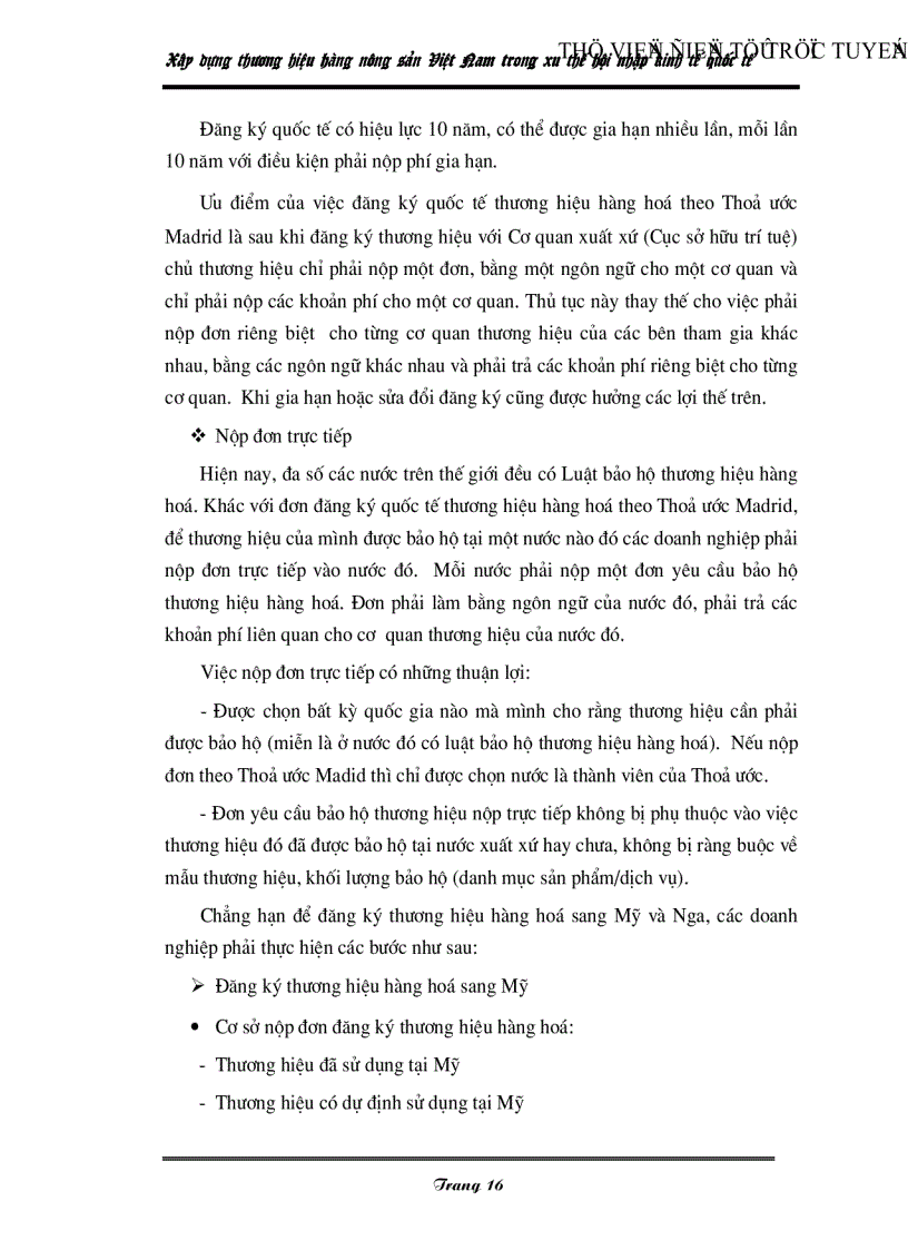 image for page Xây dựng thương hiệu hàng nông sản Việt Nam trong xu thế hội nhập kinh tế quốc tế