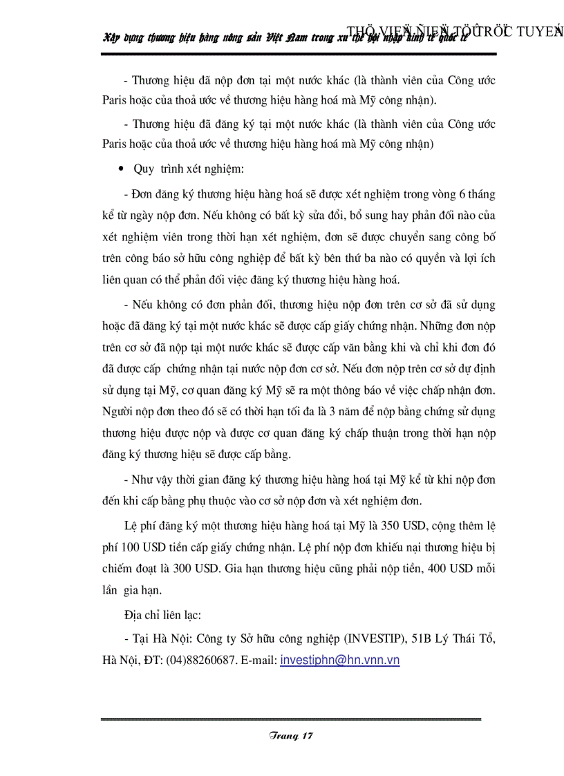 image for page Xây dựng thương hiệu hàng nông sản Việt Nam trong xu thế hội nhập kinh tế quốc tế