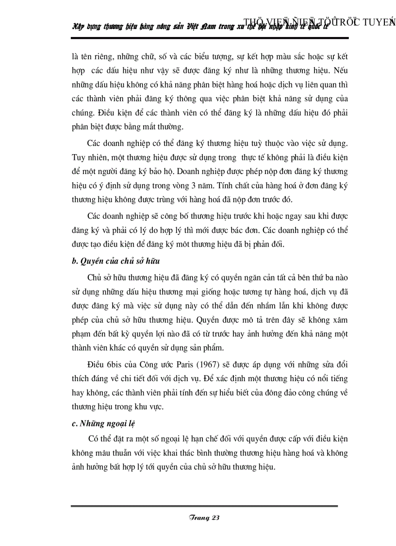 image for page Xây dựng thương hiệu hàng nông sản Việt Nam trong xu thế hội nhập kinh tế quốc tế