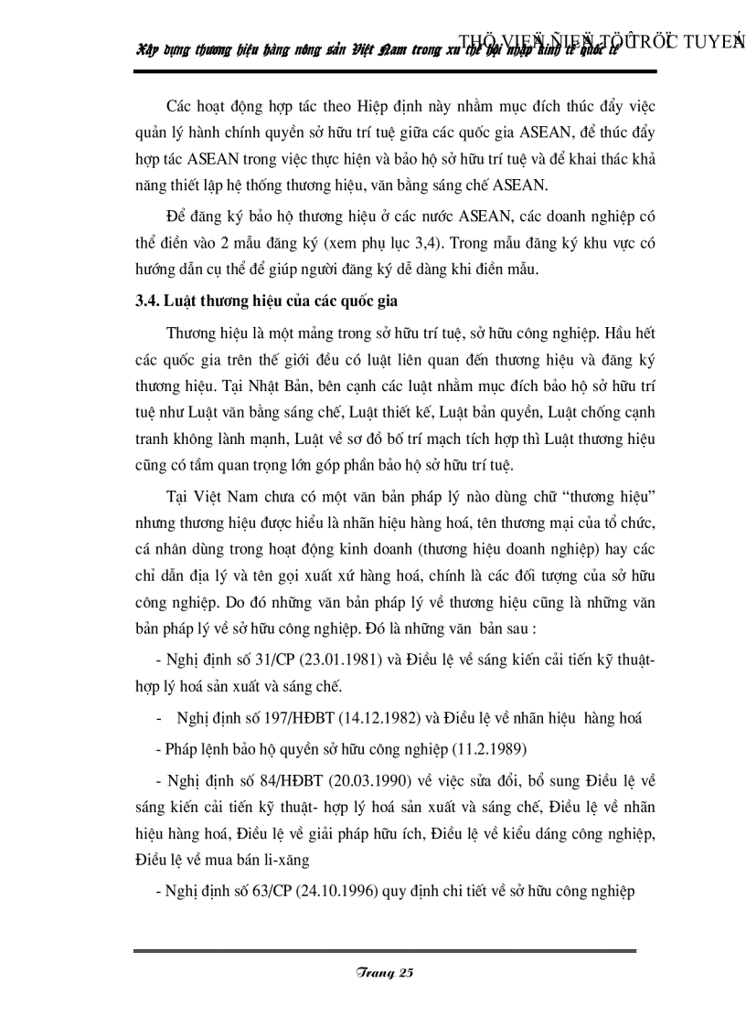 image for page Xây dựng thương hiệu hàng nông sản Việt Nam trong xu thế hội nhập kinh tế quốc tế