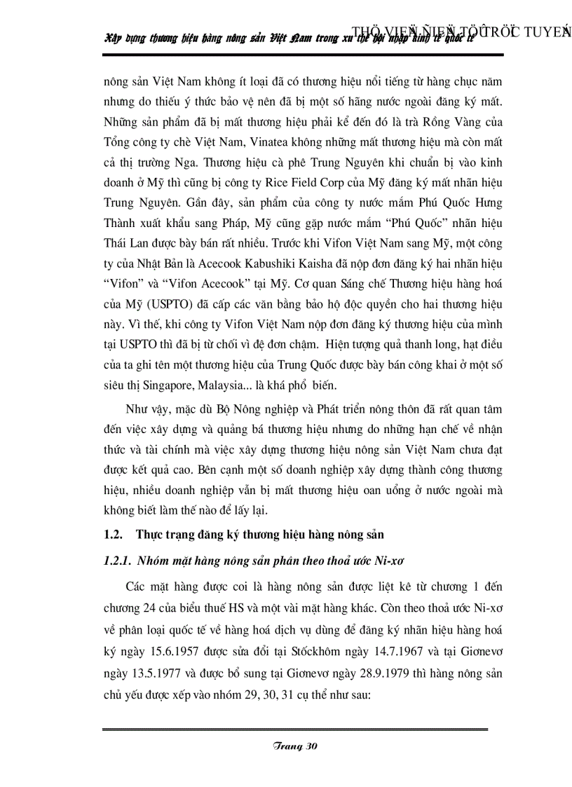 image for page Xây dựng thương hiệu hàng nông sản Việt Nam trong xu thế hội nhập kinh tế quốc tế