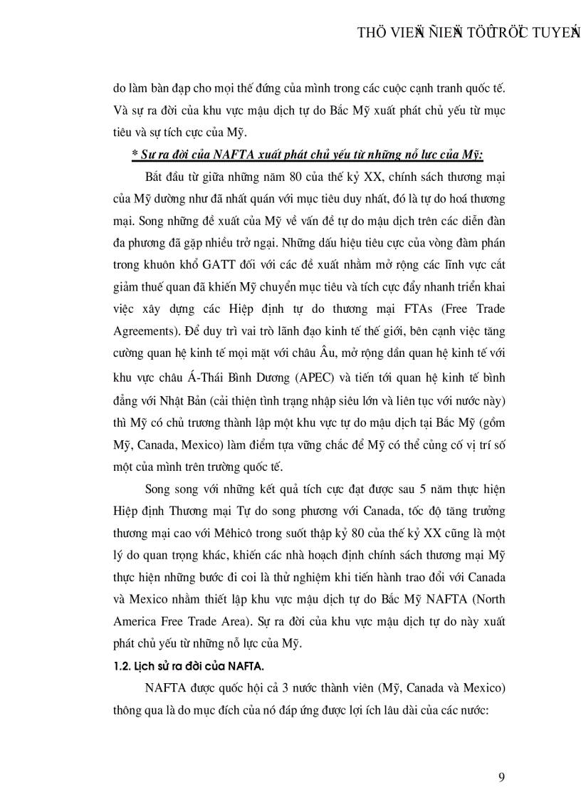 image for page Khu vực mậu dịch tự do Bắc Mỹ NAFTA và mối quan hệ kinh tế thương mại Việt Nam NAFTA những năm gần đây