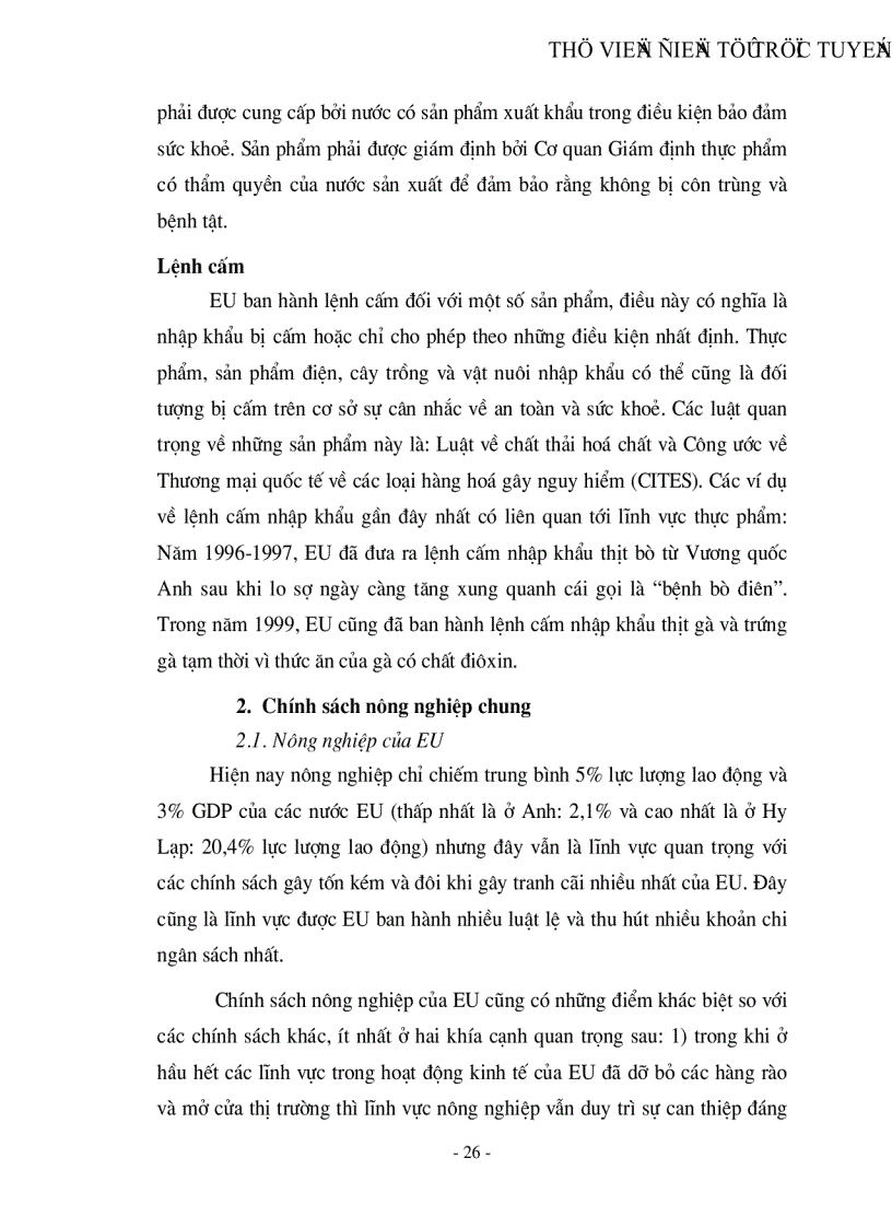 image for page Thị trường EU và khả năng xuất khẩu hàng nông sản của Việt nam sang thị trường này