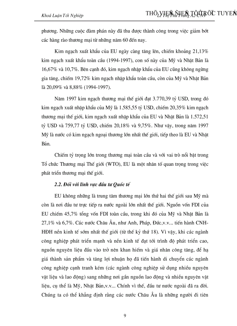 image for page Đẩy mạnh Hoạt đông xuất khẩu hàng hoá của Việt nam vào thị trường EU giai đoạn 2001 2010 Thực trạng và giải pháp