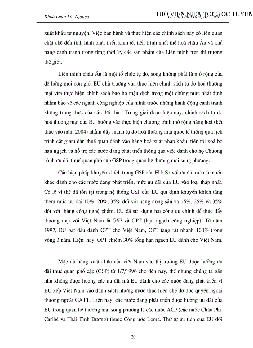 image for page Đẩy mạnh Hoạt đông xuất khẩu hàng hoá của Việt nam vào thị trường EU giai đoạn 2001 2010 Thực trạng và giải pháp