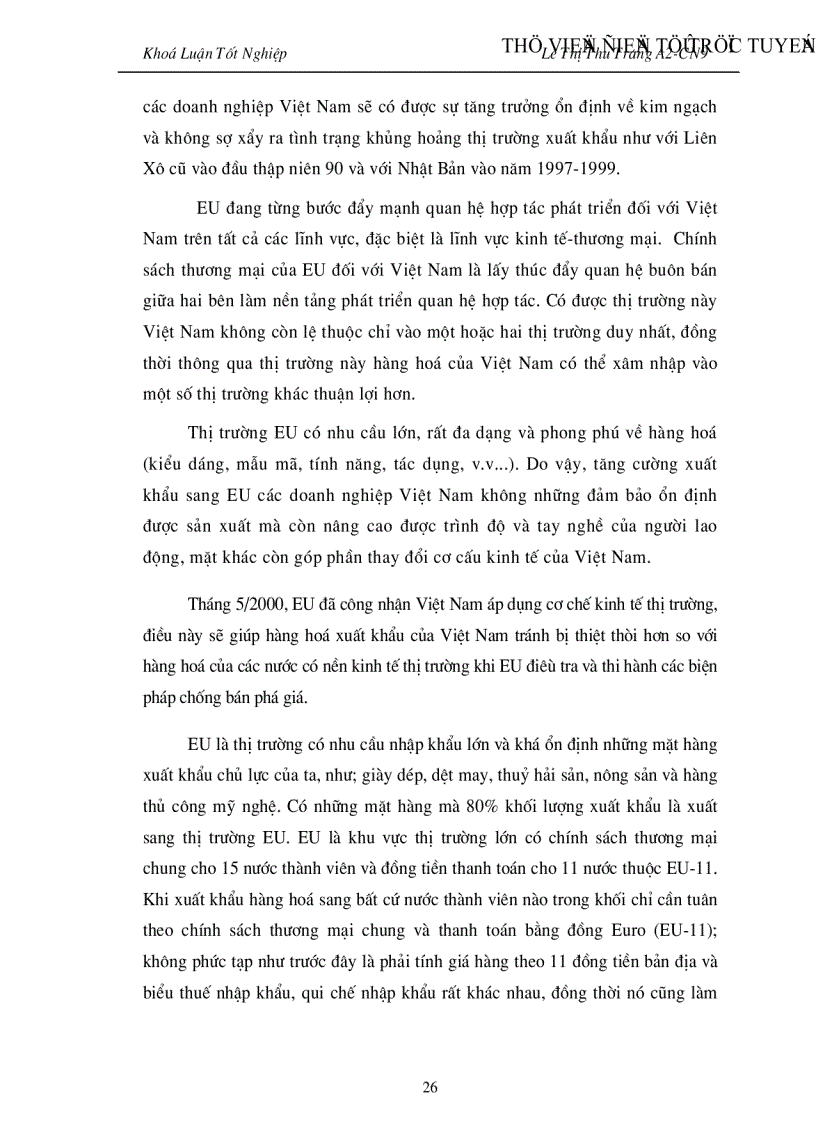 image for page Đẩy mạnh Hoạt đông xuất khẩu hàng hoá của Việt nam vào thị trường EU giai đoạn 2001 2010 Thực trạng và giải pháp