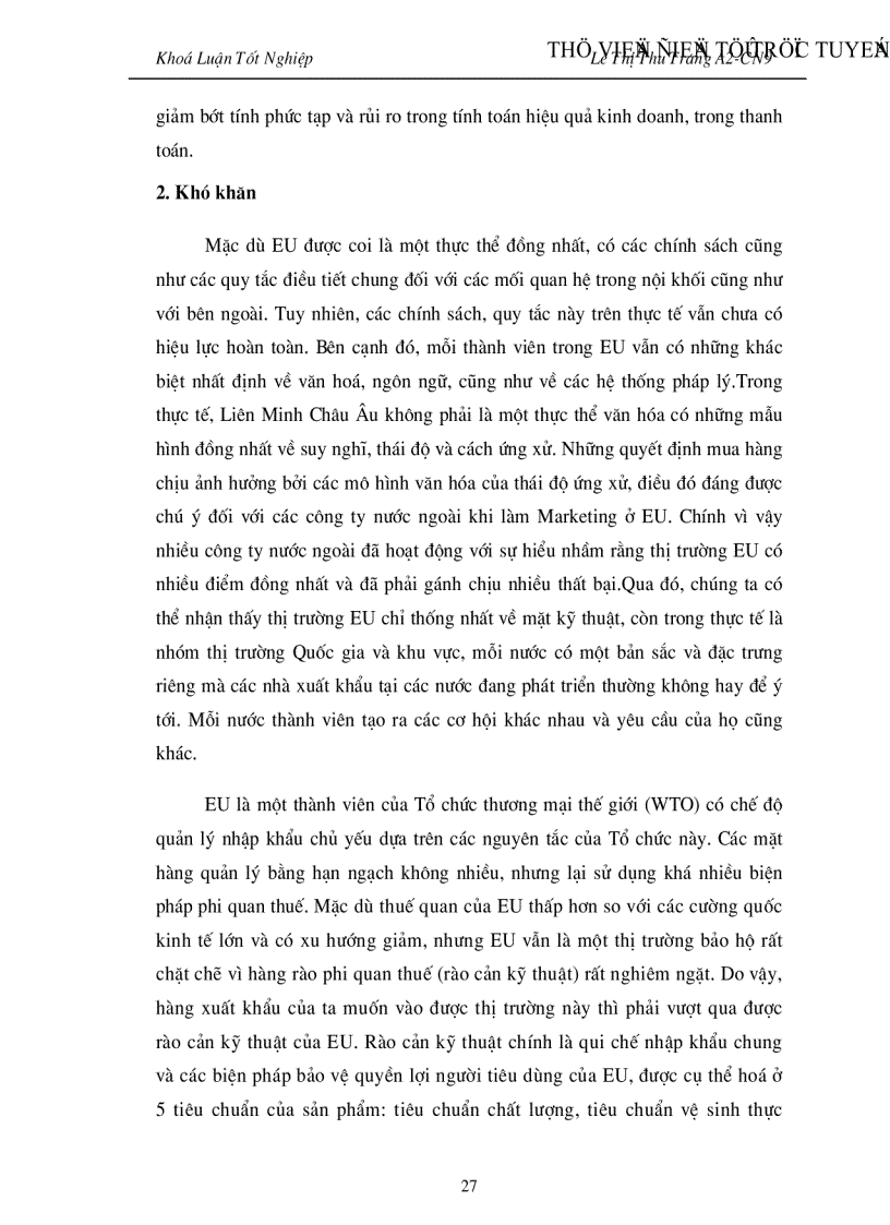 image for page Đẩy mạnh Hoạt đông xuất khẩu hàng hoá của Việt nam vào thị trường EU giai đoạn 2001 2010 Thực trạng và giải pháp