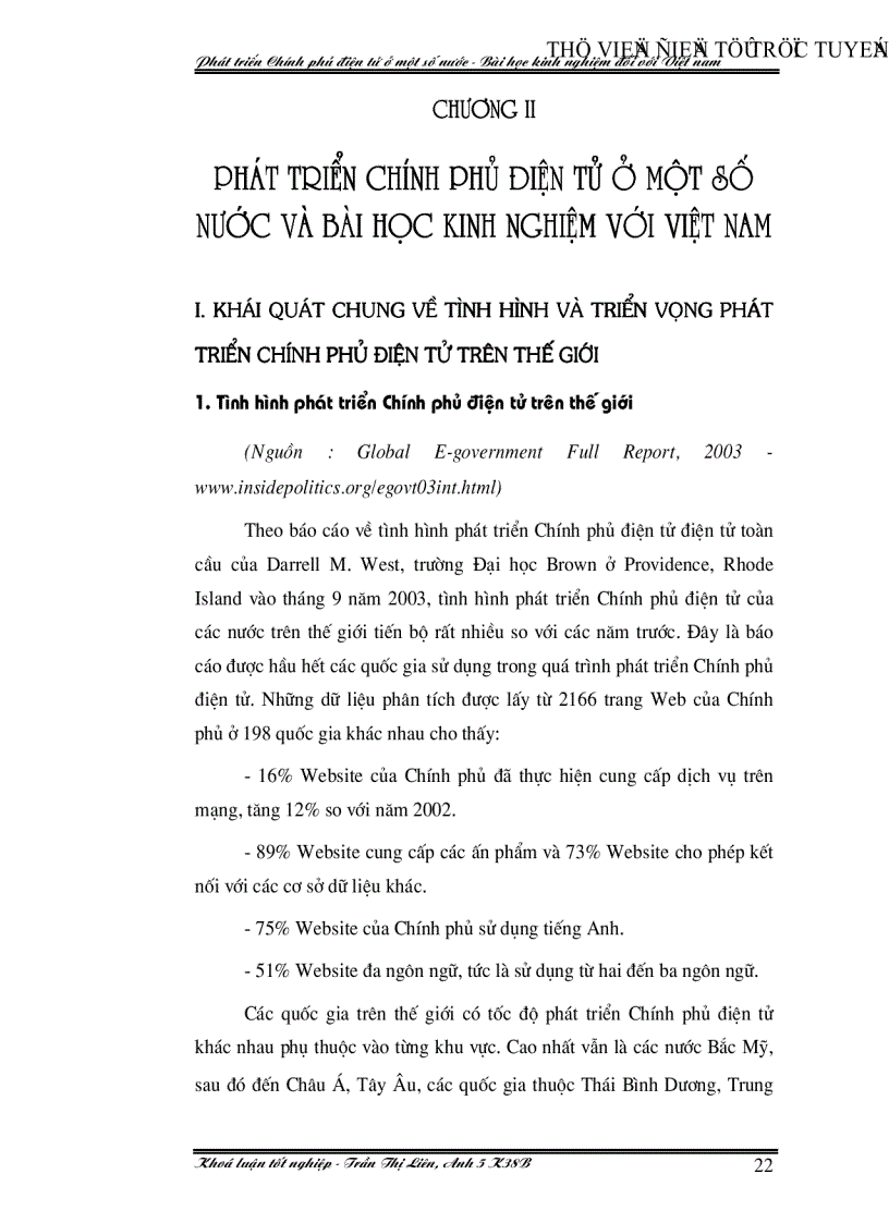 image for page Phát triển Chính phủ điện tử ở một số nước Bài học kinh nghiệm đối với việt nam