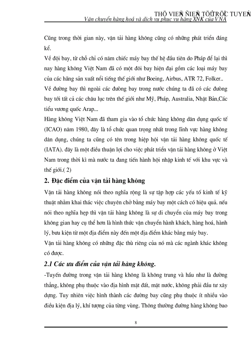 image for page Nghiên cứu phân tích đánh giá công tác vận chuyển và dịch vụ phục vụ hàng hoá xuất nhập khẩu tại các cảng hàng không quốc tế của Vietnam Airlines