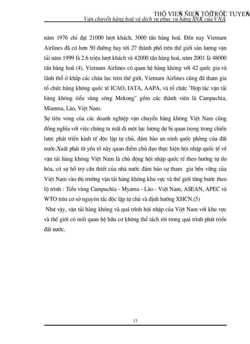 image for page Nghiên cứu phân tích đánh giá công tác vận chuyển và dịch vụ phục vụ hàng hoá xuất nhập khẩu tại các cảng hàng không quốc tế của Vietnam Airlines