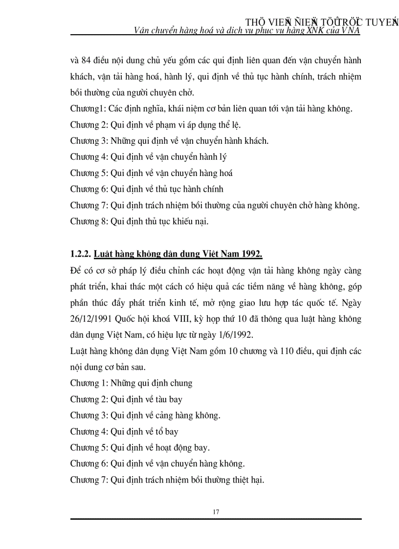 image for page Nghiên cứu phân tích đánh giá công tác vận chuyển và dịch vụ phục vụ hàng hoá xuất nhập khẩu tại các cảng hàng không quốc tế của Vietnam Airlines