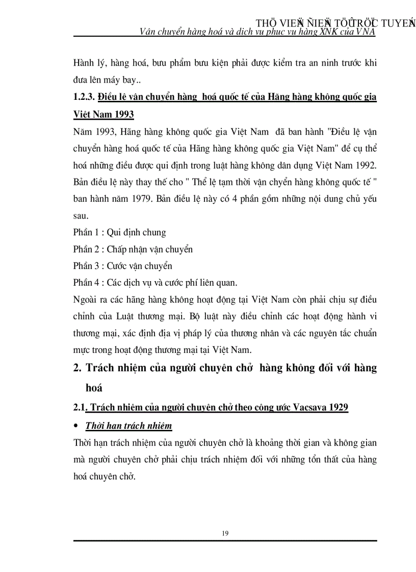 image for page Nghiên cứu phân tích đánh giá công tác vận chuyển và dịch vụ phục vụ hàng hoá xuất nhập khẩu tại các cảng hàng không quốc tế của Vietnam Airlines