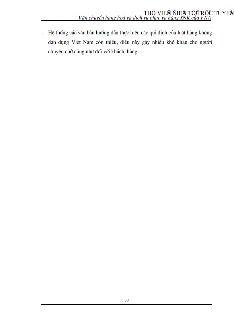 image for page Nghiên cứu phân tích đánh giá công tác vận chuyển và dịch vụ phục vụ hàng hoá xuất nhập khẩu tại các cảng hàng không quốc tế của Vietnam Airlines