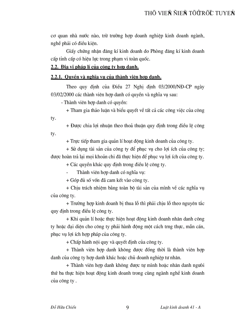 image for page Công ty hợp danh chế độ pháp lý thành lập hoạt động