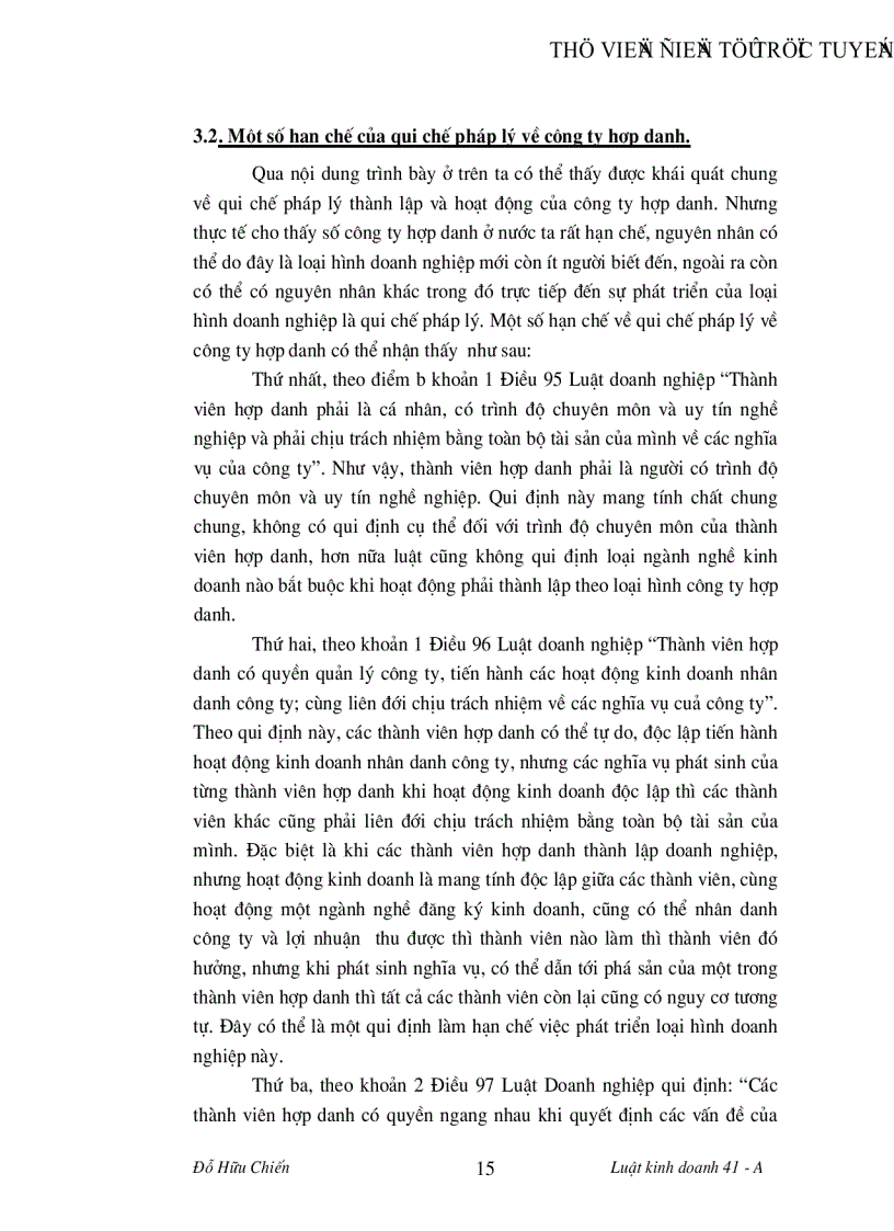image for page Công ty hợp danh chế độ pháp lý thành lập hoạt động