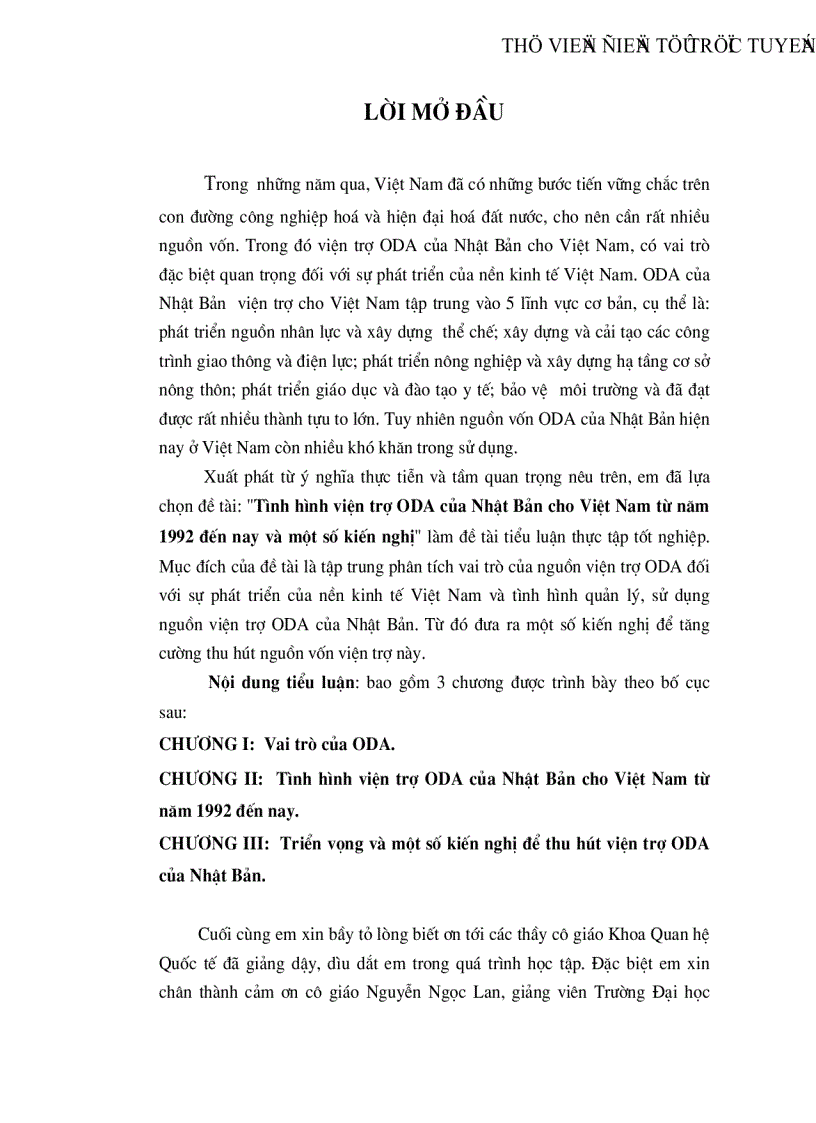 image for page Tình hình viện trợ ODA của Nhật Bản cho Việt Nam từ năm 1992 đến nay và một số kiến nghị