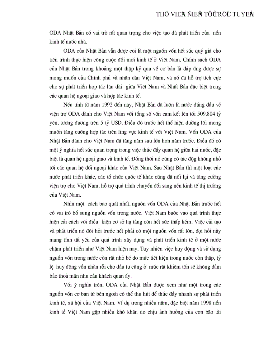 image for page Tình hình viện trợ ODA của Nhật Bản cho Việt Nam từ năm 1992 đến nay và một số kiến nghị