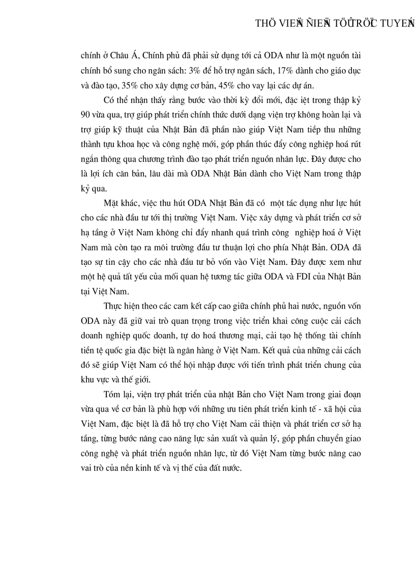 image for page Tình hình viện trợ ODA của Nhật Bản cho Việt Nam từ năm 1992 đến nay và một số kiến nghị