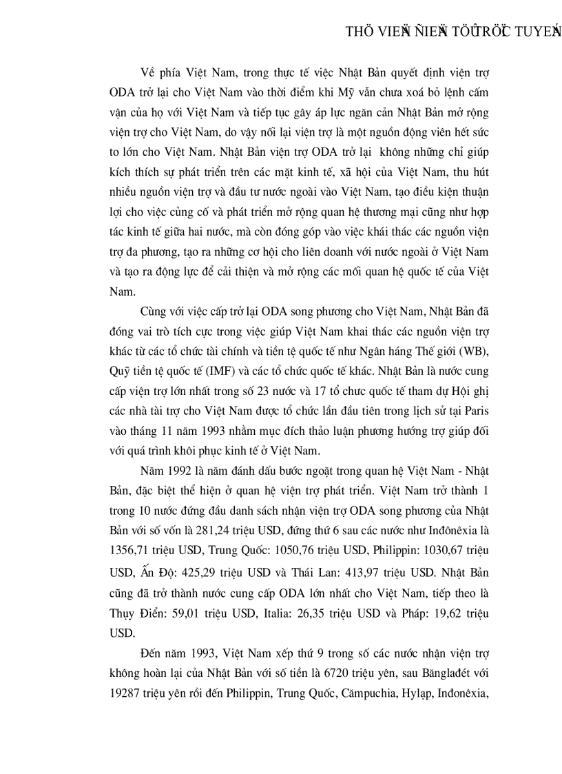 image for page Tình hình viện trợ ODA của Nhật Bản cho Việt Nam từ năm 1992 đến nay và một số kiến nghị