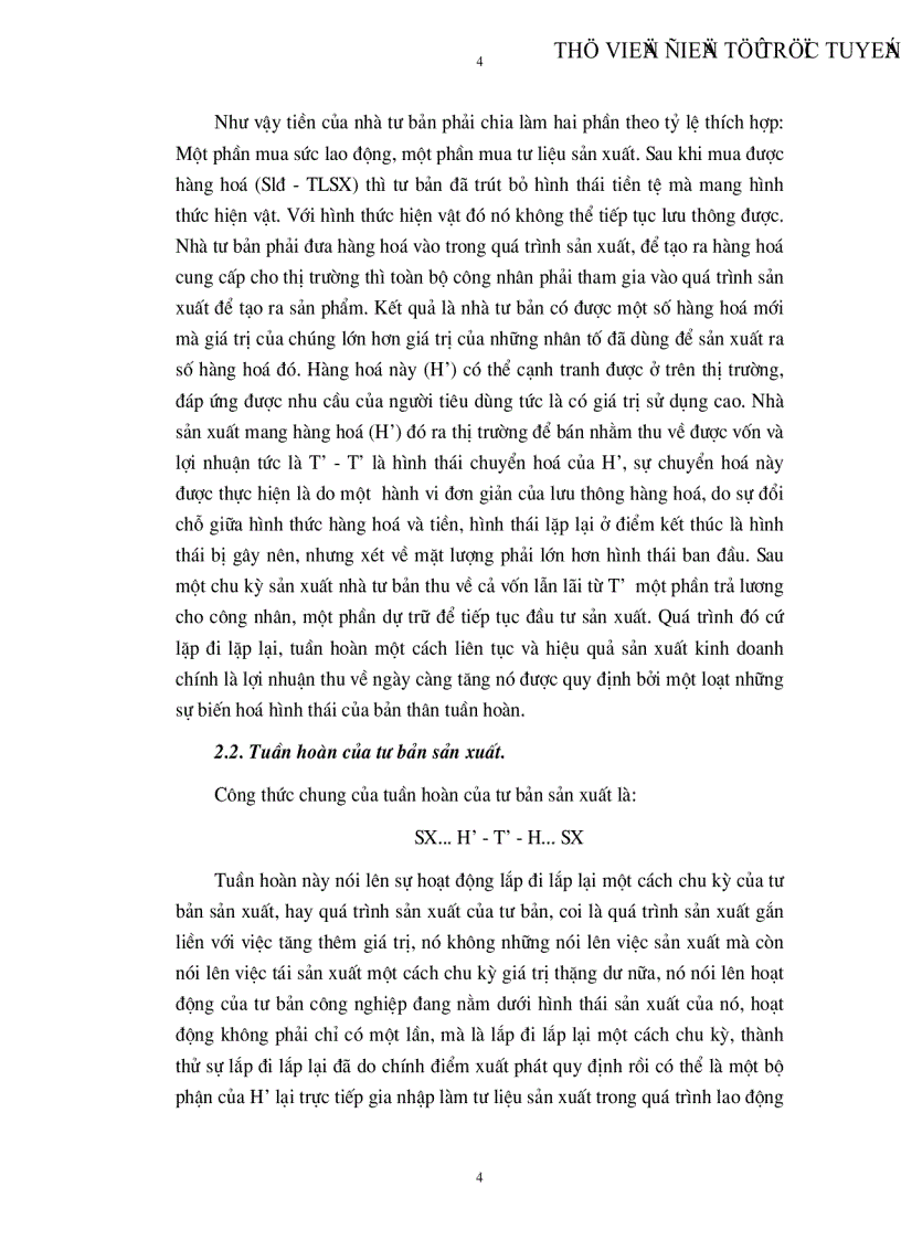 image for page Trình bày lý thuyết về tuần hoàn và chu chuyển tư bản ý nghĩa thực tiễn rút ra khi nghiên cứu lý thuyết này đối với việc quản lý các doanh nghiệp của nước ta khi chuyển sang nền kinh tế t
