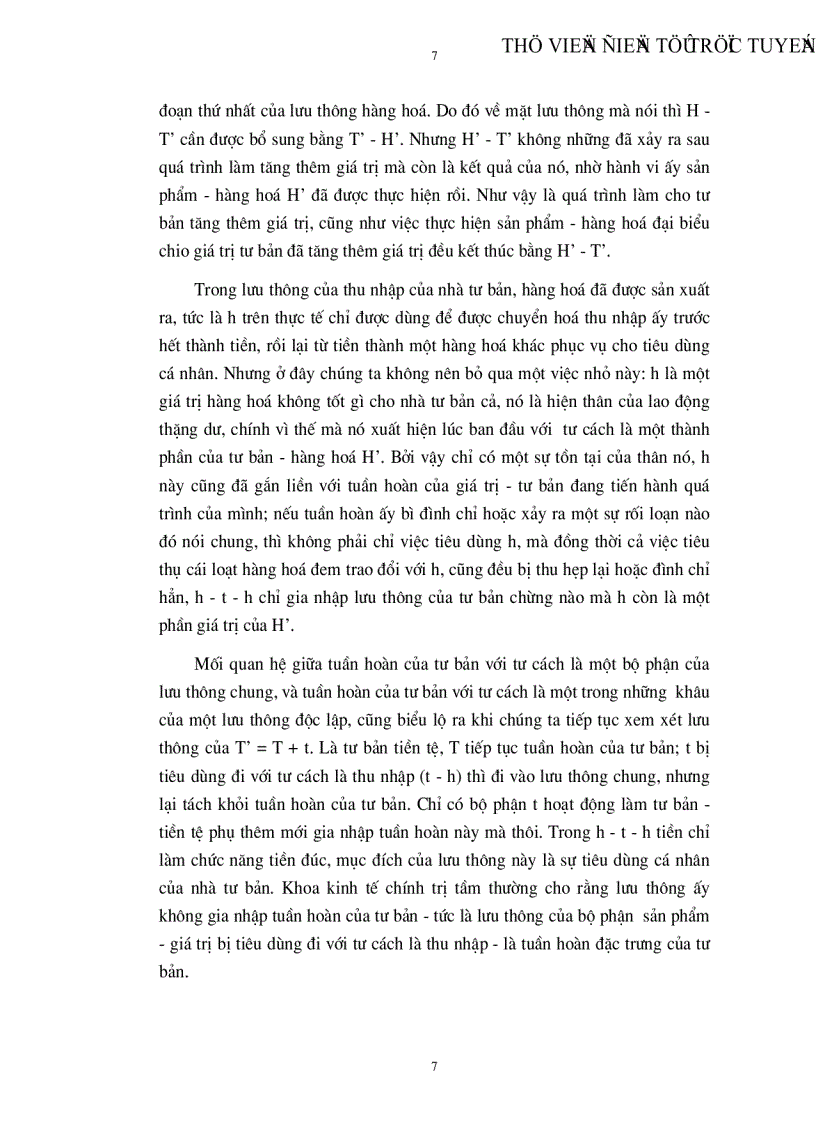 image for page Trình bày lý thuyết về tuần hoàn và chu chuyển tư bản ý nghĩa thực tiễn rút ra khi nghiên cứu lý thuyết này đối với việc quản lý các doanh nghiệp của nước ta khi chuyển sang nền kinh tế t