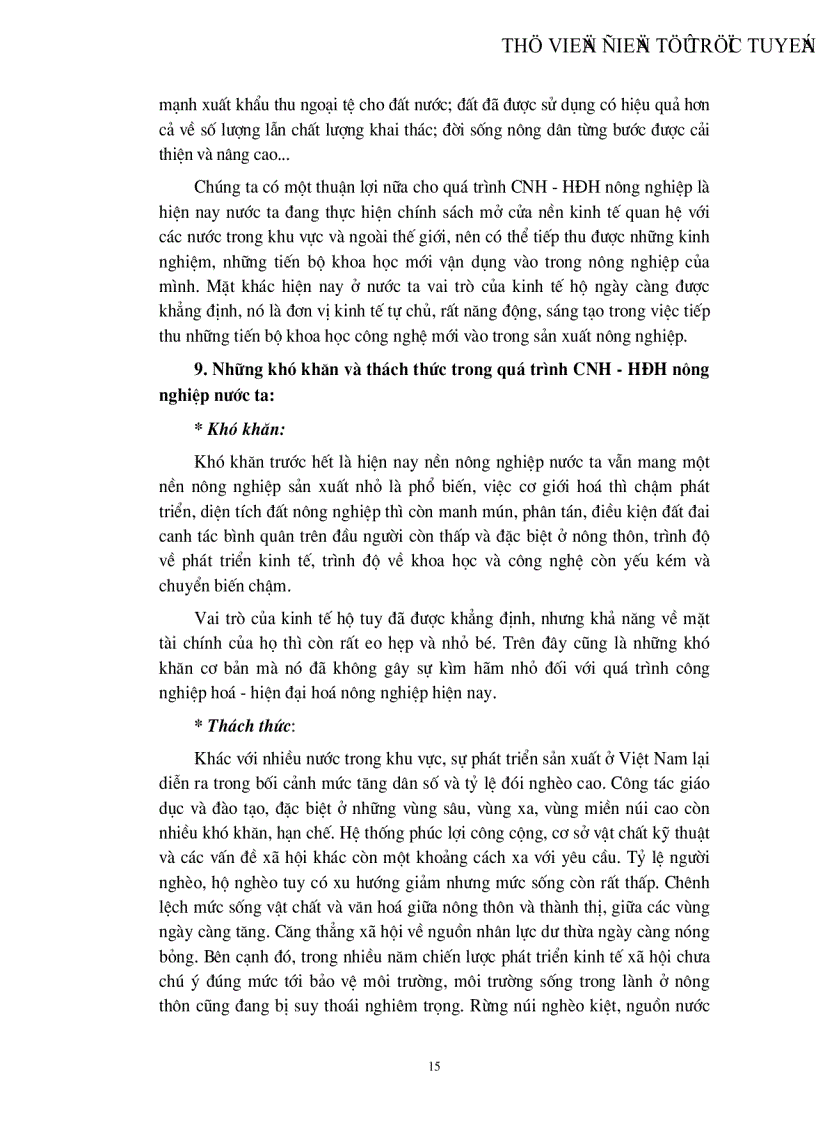 image for page Công nghiệp hoá hiện đại hoá nông nghiệp nông thôn ở nước ta thực trạng và giải pháp