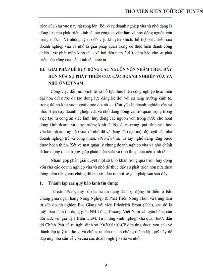 image for page Một số giải pháp huy động vốn nhằm thúc đẩy sự phát triển của các doanh nghiệp vừa và nhỏ ở Việt Nam trong giai đoạn tới 2001 2005