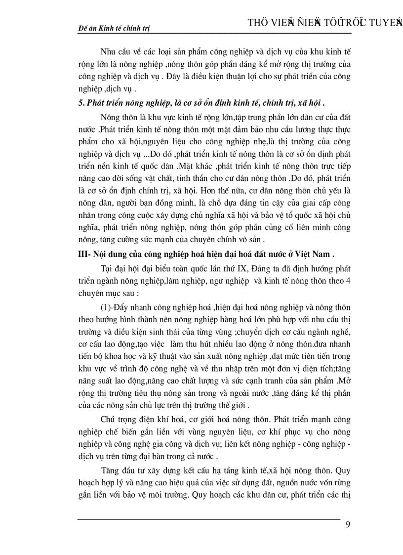 image for page Công nghiệp hoá hiện đại hoá nông nghiệp nông thôn ở Việt Nam