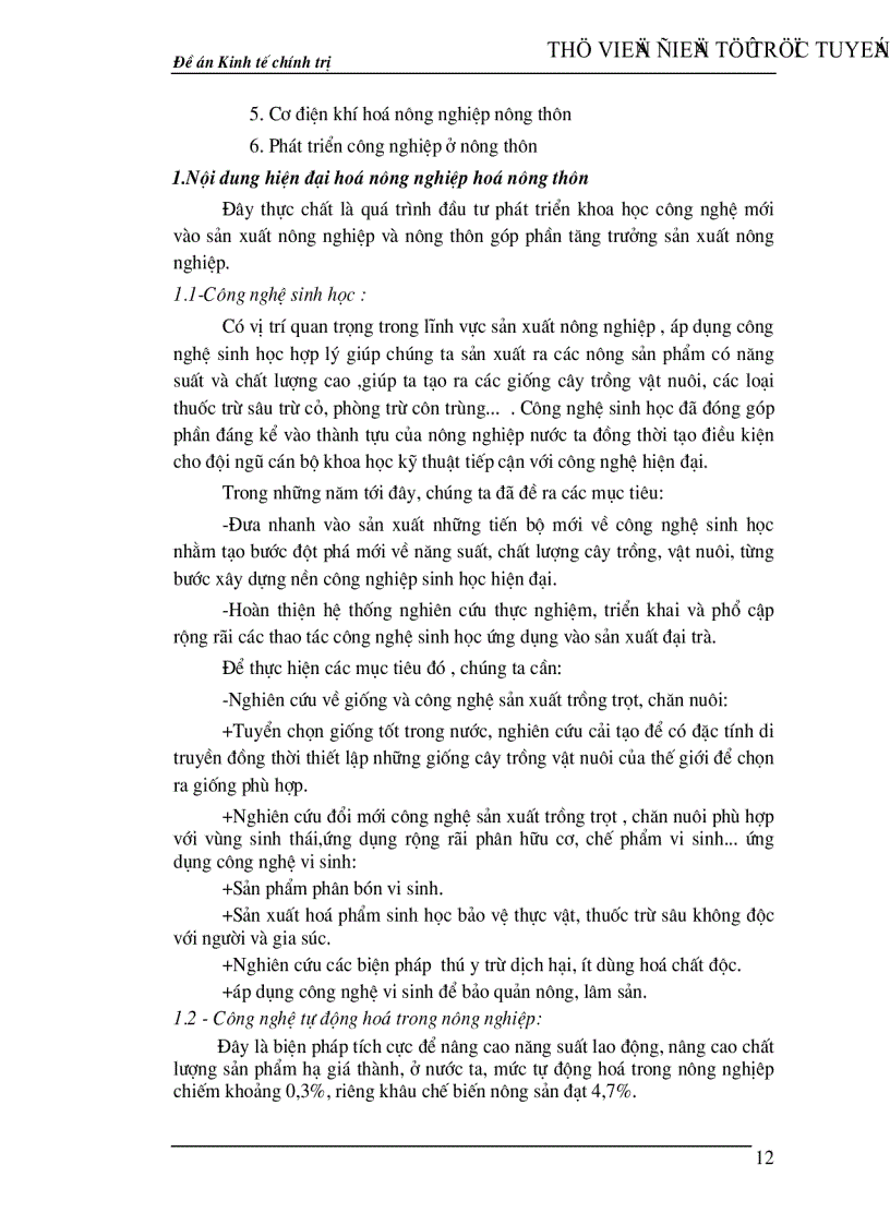 image for page Công nghiệp hoá hiện đại hoá nông nghiệp nông thôn ở Việt Nam