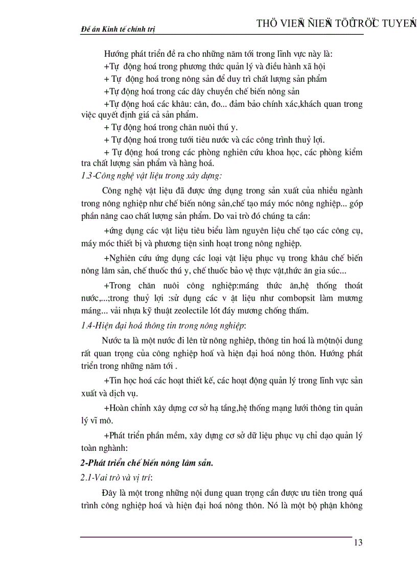 image for page Công nghiệp hoá hiện đại hoá nông nghiệp nông thôn ở Việt Nam