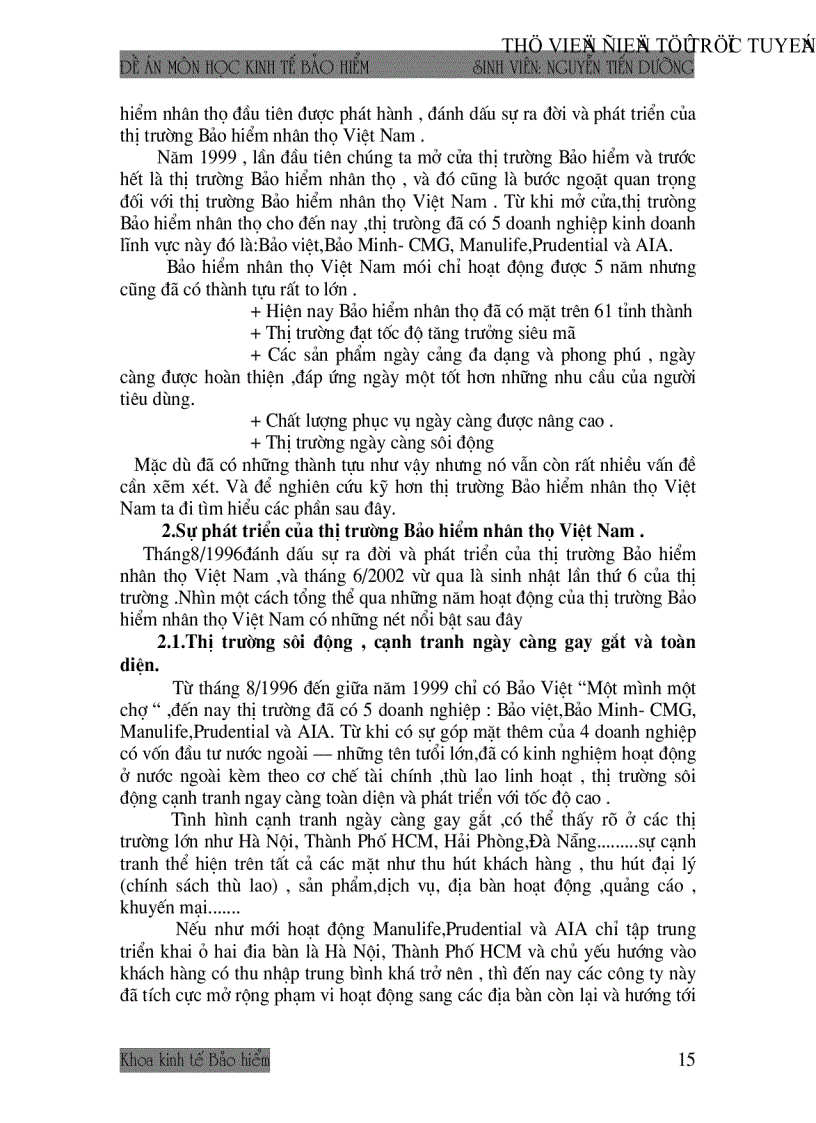 image for page Thị trường Bảo hiểm nhân thọ Việt Nam cơ hội và thách thức