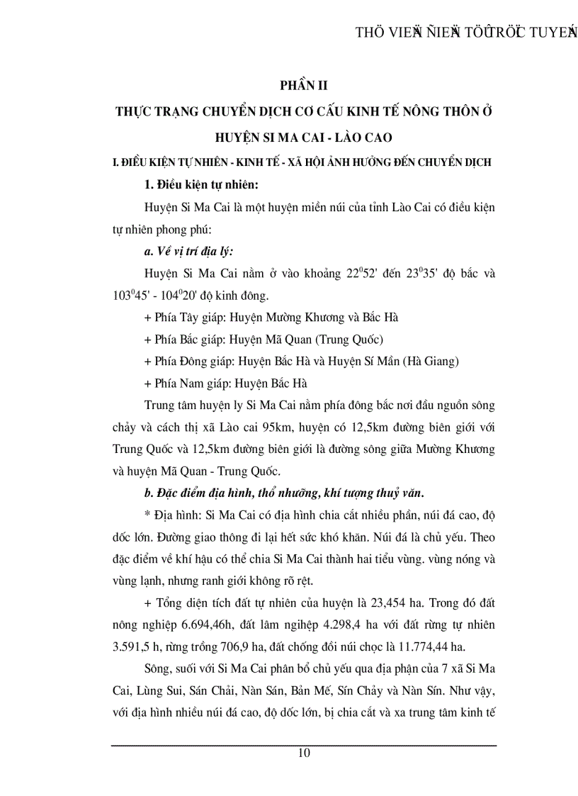 image for page Một số vấn đề chuyển dịch cơ cấu kinh tế nông thôn ở huyện Si Ma Cai